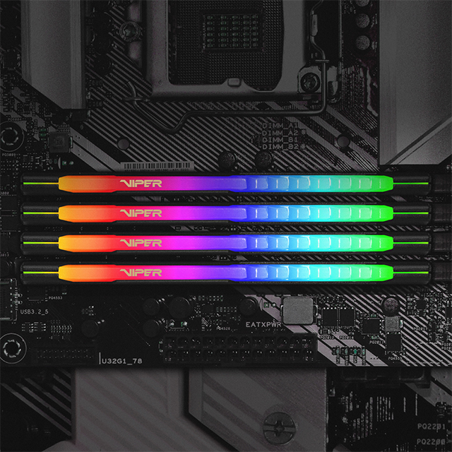 Memoria RAM Viper Steel RGB, 8GB, 1x8, DDR4 3600Mhz, RGB - 0814914027905