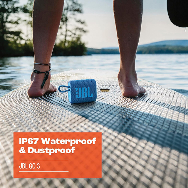 Bocina Bluetooth JBL Go 3 Azul Rey | Resistente al polvo y agua IP67 | Bluetooth 5.1 - JBLGO3EC0BLUAM