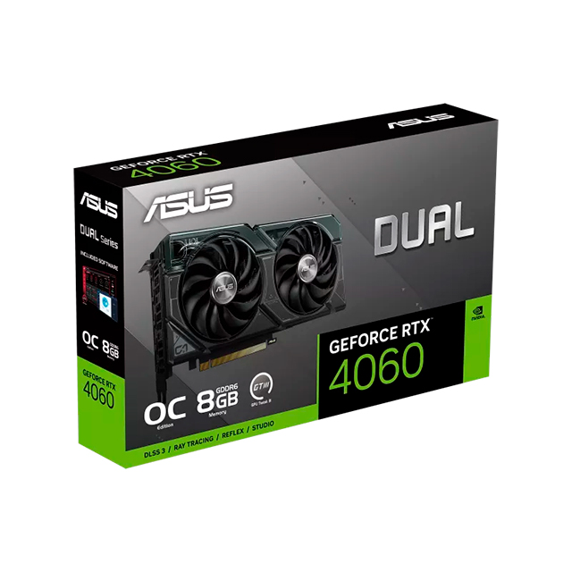 Tarjeta de video Nvidia Asus GeForce RTX 4060 Dual OC, DLSS 3, RAY TRACING, REFLEX, STUDIO, 8GB GDDR6X - DUAL-RTX4060-O8G