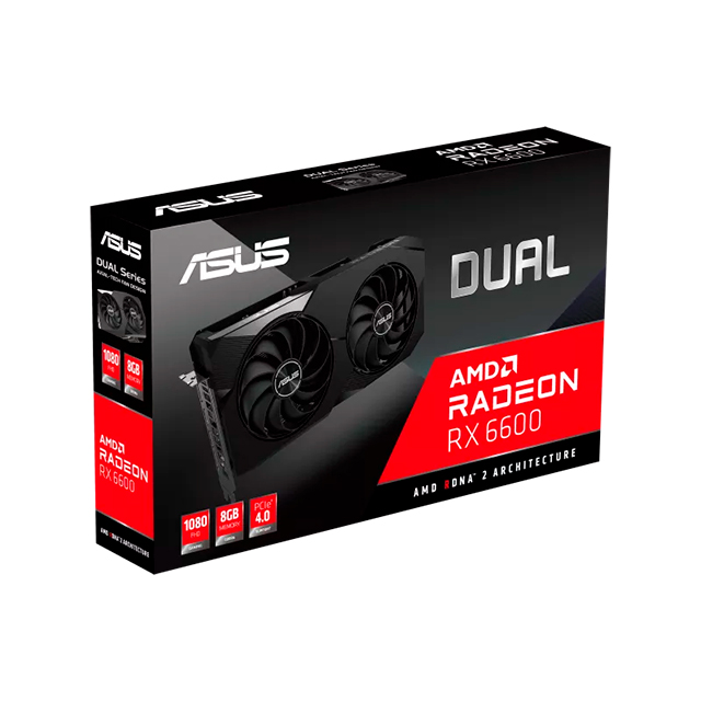 Tarjeta de video AMD Radeon ASUS Dual RX6600 X2, 8GB GDDR6, RDNA 2 - RX-6600-8GB-V2