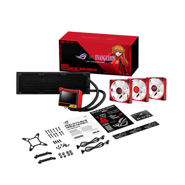 Enfriamiento Líquido Asus ROG Ryujin III 360 ARGB EVA-02 | Edicion Evangelion | 360mm | RGB | Panel LCD Personalizable | ARGB Aura Sync | AM5 y LGA 1700 - 90RC00L3-M0AAY0 