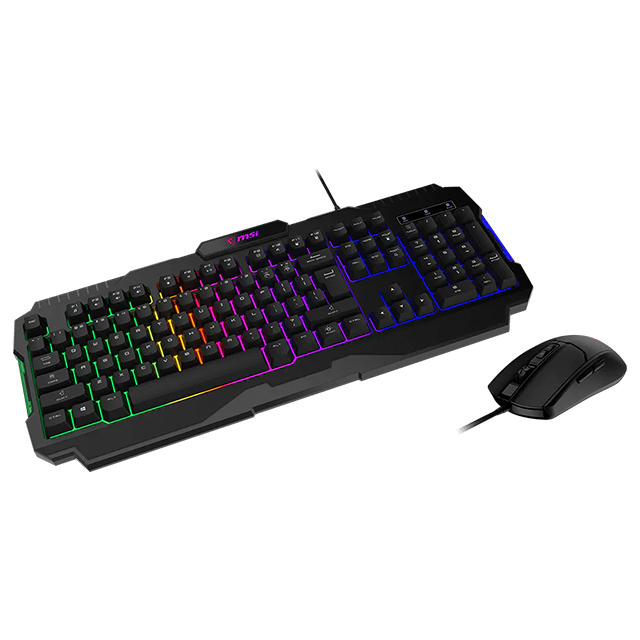 Combo Teclado y Mouse Gamer MSI FORGE GK100 COMBO US, Alámbrico USB 2.0, Teclado RGB de Membrana, Mouse 6400 DPI, Inglés, Negro – FORGE GK100 COMBO US
