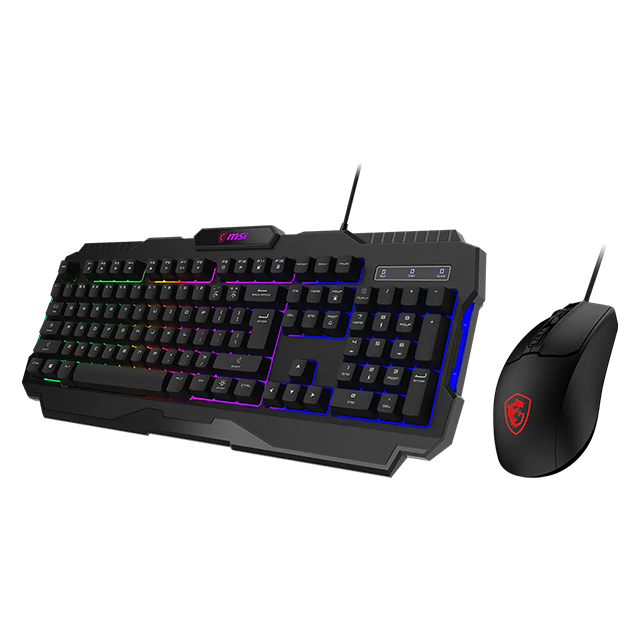 Combo Teclado y Mouse Gamer MSI FORGE GK100 COMBO US, Alámbrico USB 2.0, Teclado RGB de Membrana, Mouse 6400 DPI, Inglés, Negro – FORGE GK100 COMBO US