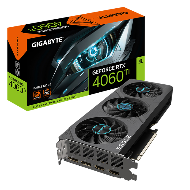 Tarjeta de video Nvidia Gigabyte GeForce RTX 4060 TI Eagle OC 8G, DLSS 3, RAY TRACING, REFLEX, STUDIO, GDDR6, WINDFORCE, GV-N406TEAGLE OC-8GD