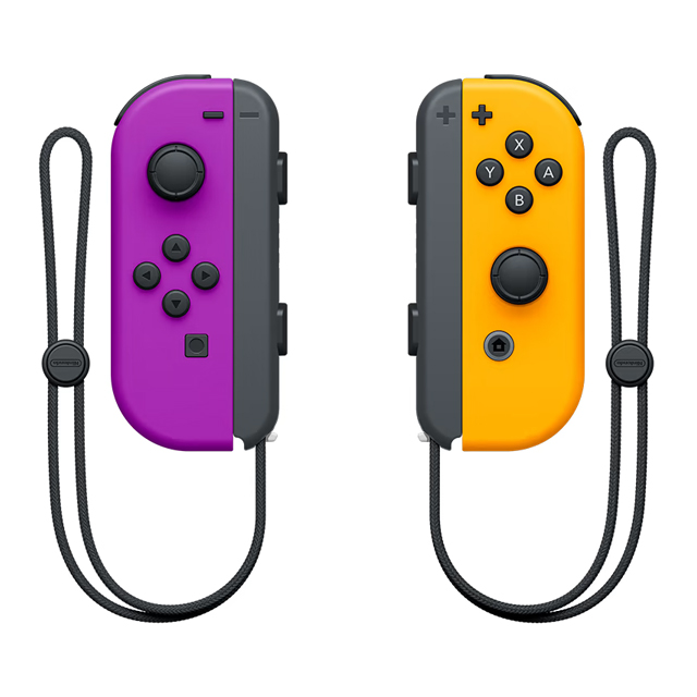 Controles Joy-Con Izquierdo y Derecho para Nintendo Switch, color Morado/Naranja Neón - Standard Edition - HACAJAQAA