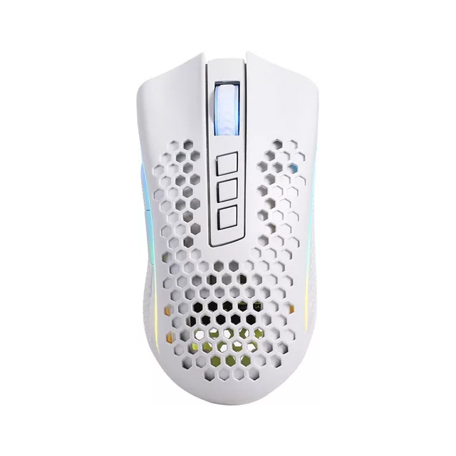 Mouse Gamer Redragon Storm Pro White M808-KS, Alámbrico e Inalámbrico, 16,000 DPI, 8 Botones Programables, Pixart 3335 Óptico  