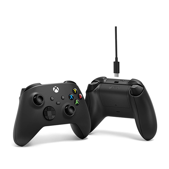 Control Inalámbrico Xbox Carbon Black + Cable USB-C | Xbox Series X|S | Xbox One | PC | Android | iOS