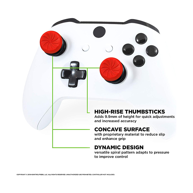 KontrolFreek FPS Freek Inferno para Xbox Series X/S | Performance Thumbsticks | 2 Alturas elevadas, Cóncavo | Rojo
