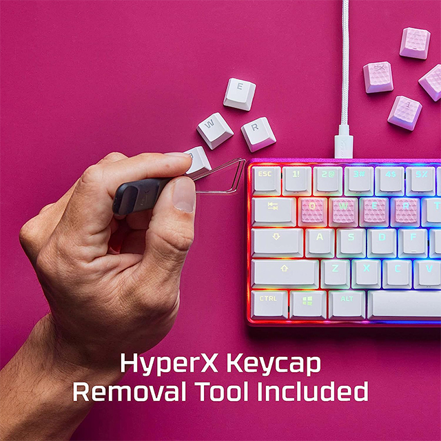 HyperX Rubber Keycaps Pink, Set de 19 teclas de caucho en color rosa, US - 519U0AA#ABA