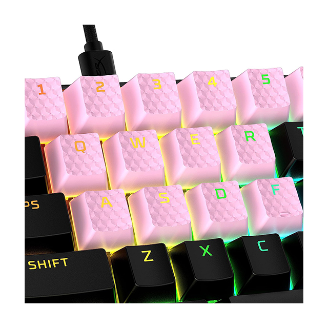HyperX Rubber Keycaps Pink, Set de 19 teclas de caucho en color rosa, US - 519U0AA#ABA