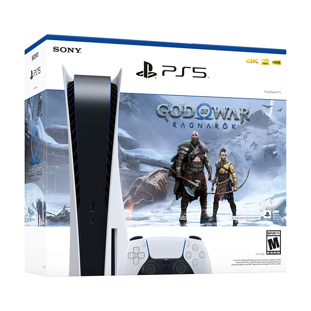 Consola Play Station 5, God Of War Ragnarok Bundle, PS5, 825GB - Caja  con detalle estético.