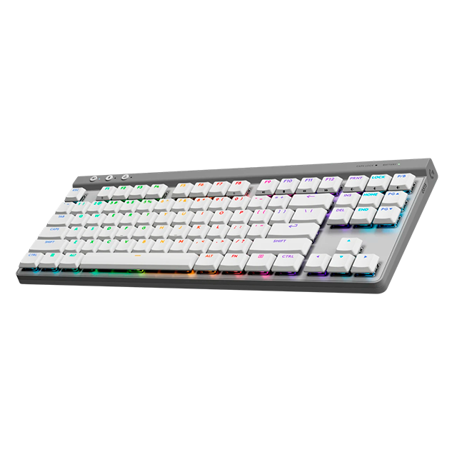 Teclado Gamer Logitech G515 Lightspeed TKL,  Mecánico, Inalámbrico, Bluetooth, Blanco, Inglés - 920-012535