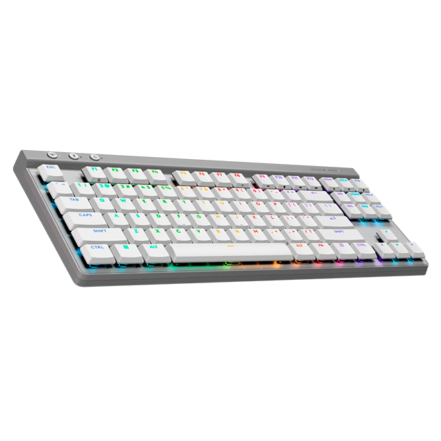 Teclado Gamer Logitech G515 Lightspeed TKL,  Mecánico, Inalámbrico, Bluetooth, Blanco, Inglés - 920-012535