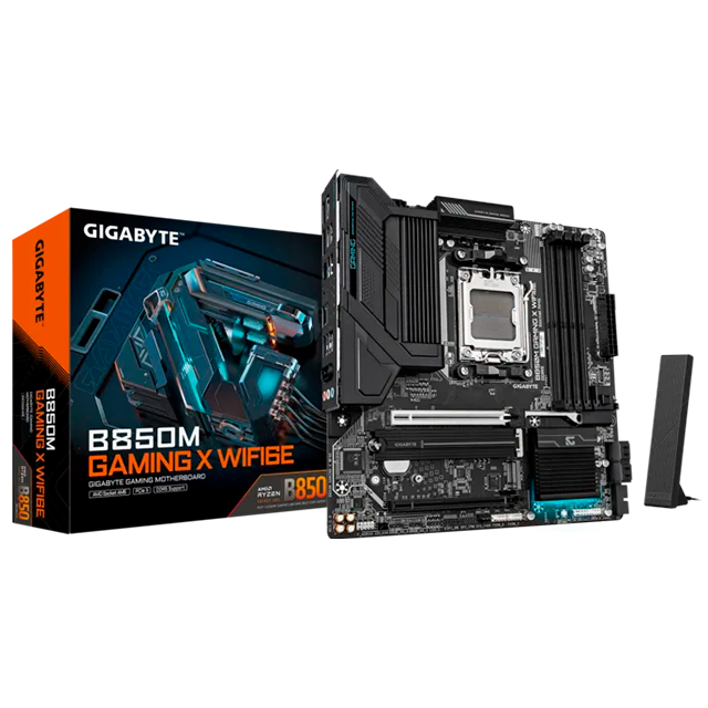 Tarjeta Madre Gigabyte B850M GAMING X WIFI6E, AM5, DDR5 hasta 256 GB, PCIe 5.0, 2× M.2, Wi-Fi 6E, Bluetooth 5.3, Micro-ATX – B850M GAMING X WIFI6E
