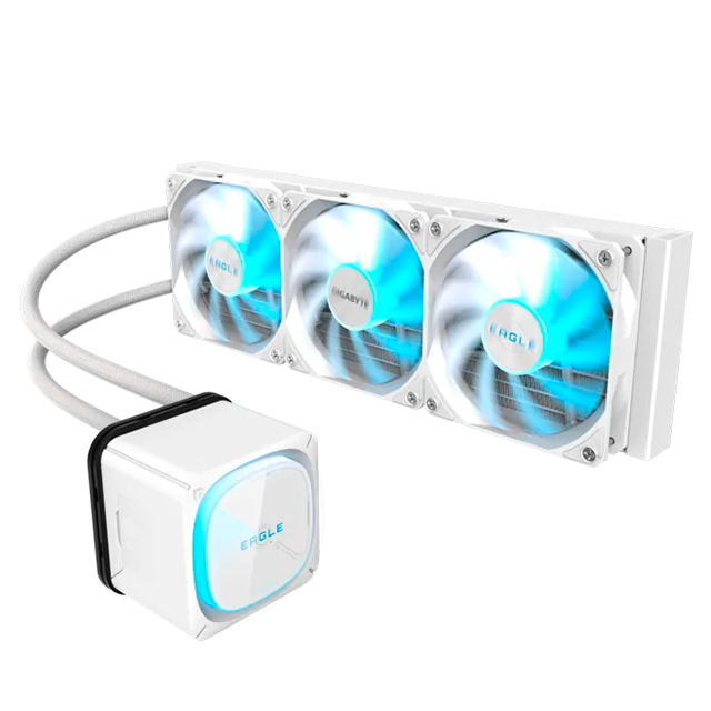 Enfriamiento Líquido Gigabyte Eagle 360 ICE, AIO 360 mm, 3 ventiladores ARGB, compatible Intel y AMD, blanco – Gigabyte Eagle 360 ICE