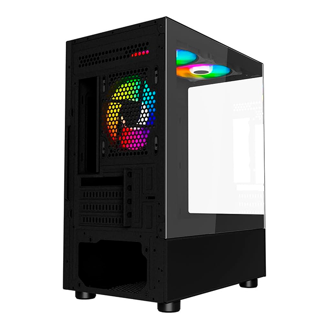 Gabinete Ocelot Gaming GLASS EN6, Micro-ATX/Mini-ITX, Cristal Templado, 3 Ventiladores ARGB, Negro