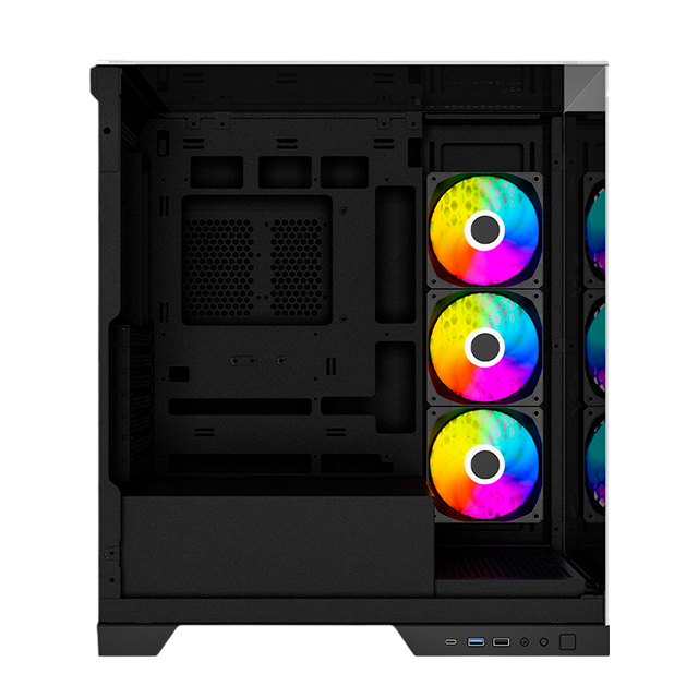 Gabinete Ocelot Gaming Glass Hunter 3, Mini Tower, ATX / Micro-ATX / ITX, Cristal Templado, 3 Ventiladores Incluidos – Glass Hunter 3
