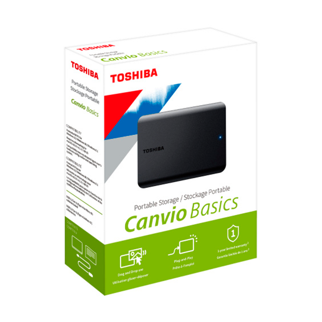 Disco Duro Externo Toshiba Canvio Basics 4TB, 2.5", USB 3.2 Gen 1, negro – HDTB540XK3CA
