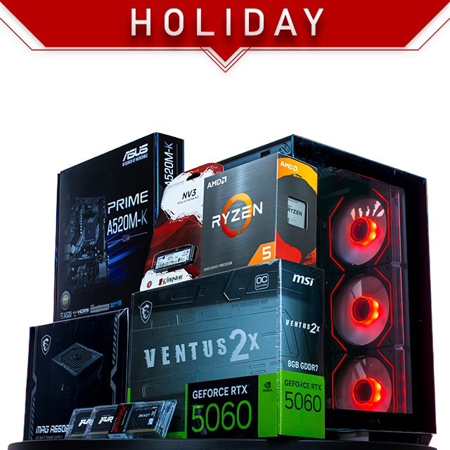 PC Gamer Holiday | Ryzen 5 5500 | 16 GB 3200 MHz | SSD M.2 1 TB | RTX 5060 8 GB
