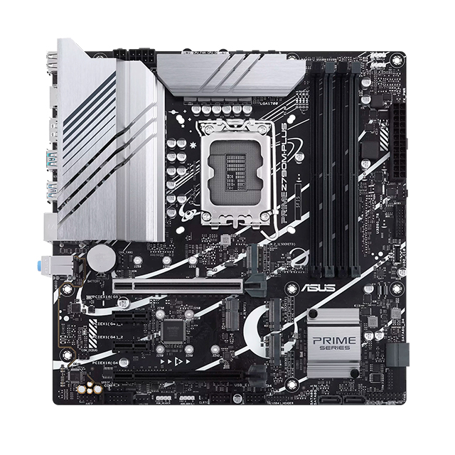 Tarjeta Madre Asus Prime Z790M-PLUS, Micro-ATX, 12th, 13th & 14th Gen Intel, LGA1700, DDR5 7200Mhz OC, x3 M.2, Aura Sync - 90MB1E70-M1AAY0