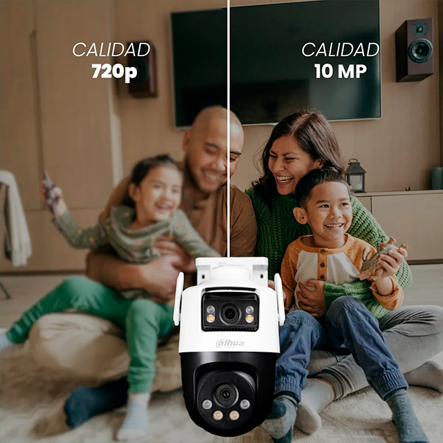 Cámara Dahua IPC-WPT1539DD-SW-5E2-PV, Dual Lens 10 MP IP Wi-Fi con Lente PT + Fijo y Alcance Infrarrojo de 50 m – IPC-WPT1539DD-SW-5E2-PV