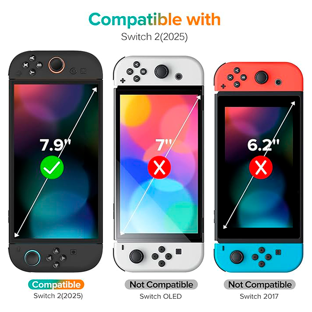 Protector de pantalla ivoler para Nintendo Switch 2, 7.9 pulgadas, vidrio templado 9H, paquete de 4 piezas