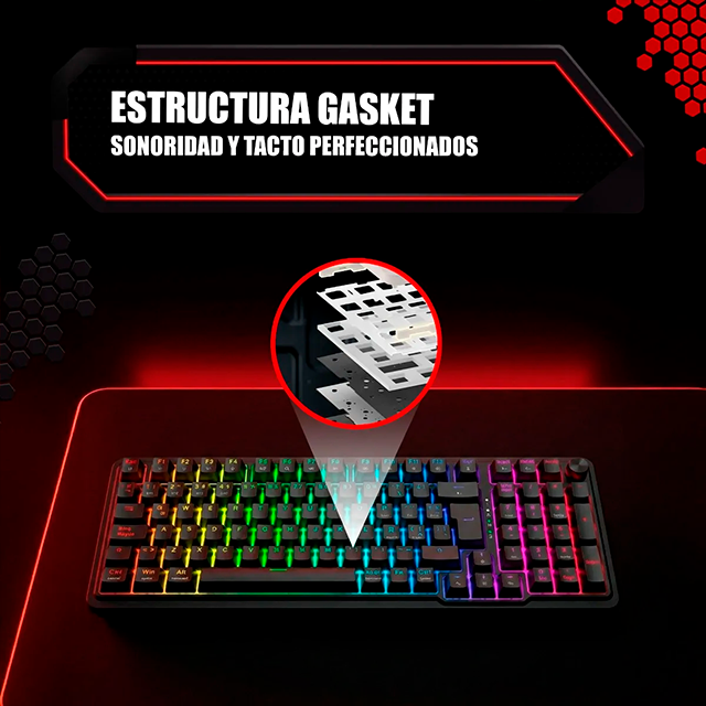 Teclado Mecánico EISA Magnetic Black K686RBG-M-SP, 96%, alámbrico, switches magnéticos, 8K Hz, RGB, español – K686RBG-M-SP