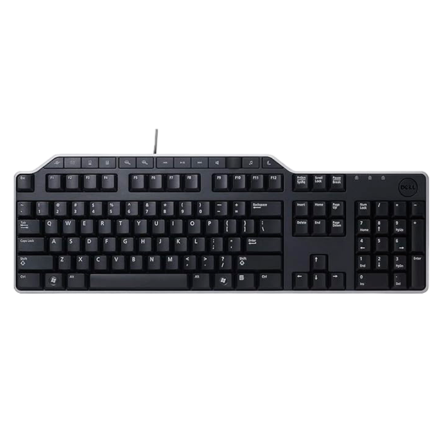 Teclado Dell KB522, alámbrico, USB, QWERTY, 104 teclas, 2 puertos USB, negro – KB522-BK-LTN