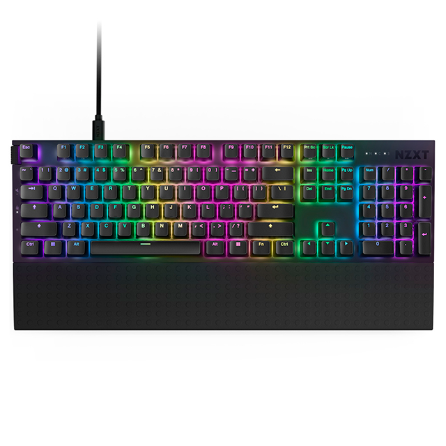 Teclado Gamer NZXT Function 2 RGB, Mecánico, Switch Óptico, Alámbrico, USB, Negro, Inglés - KB-001NB-US