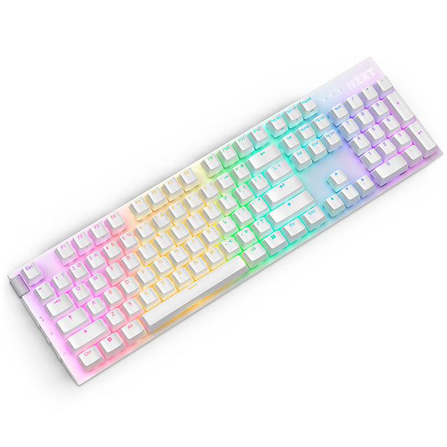 Teclado Gamer NZXT Function 2, RGB, Mecánico, Switch Óptico, Alámbrico, USB, Blanco, Inglés - KB-001NW-US