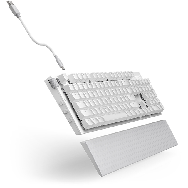 Teclado Gamer NZXT Function 2, RGB, Mecánico, Switch Óptico, Alámbrico, USB, Blanco, Inglés - KB-001NW-US