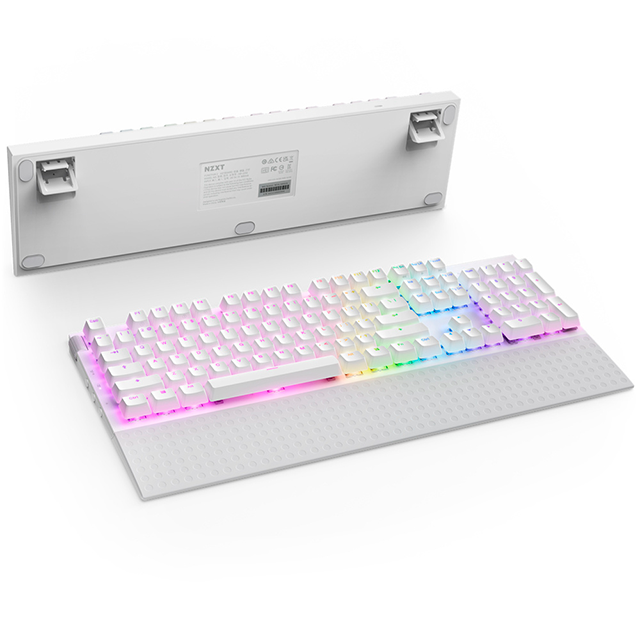 Teclado Gamer NZXT Function 2, RGB, Mecánico, Switch Óptico, Alámbrico, USB, Blanco, Inglés - KB-001NW-US