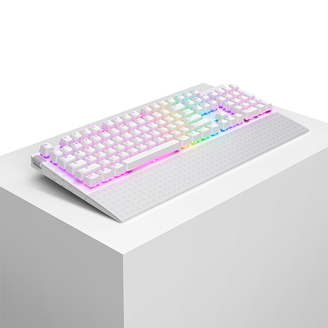 Teclado Gamer NZXT Function 2, RGB, Mecánico, Switch Óptico, Alámbrico, USB, Blanco, Inglés - KB-001NW-US