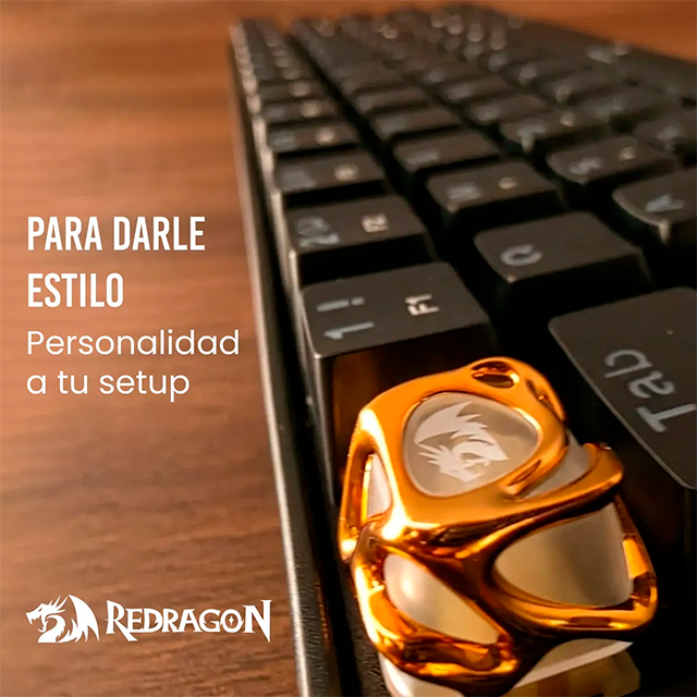 Keycap Redragon para una tecla, transparente con dorado