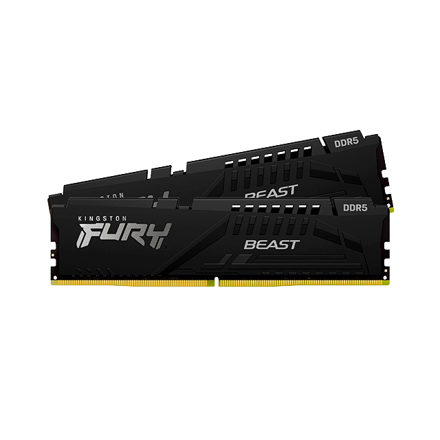 Memoria RAM Kingston Fury Beast Black DDR5, 32GB (2×16GB), 5200 MHz, CL40 – KF552C40BBK2-32