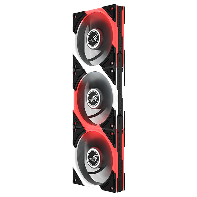 Kit de 3 Ventiladores ASUS ROG Eurux GR120, 120 mm, ARGB, 2600 RPM, 85 CFM, 4.5 mmH₂O, Aura Sync, Negro/Blanco – 90DA00J0-B08020