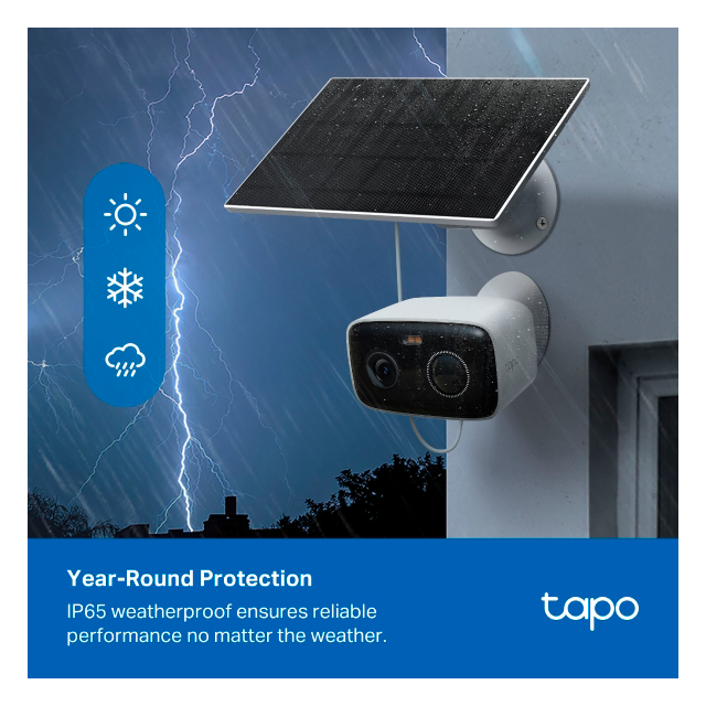 Kit de Cámara de Seguridad Tapo C400 KIT con Panel Solar, Wi-Fi, 1080p, Visión Nocturna a Color, Detección de Personas, IP65 – Tapo C400 KIT