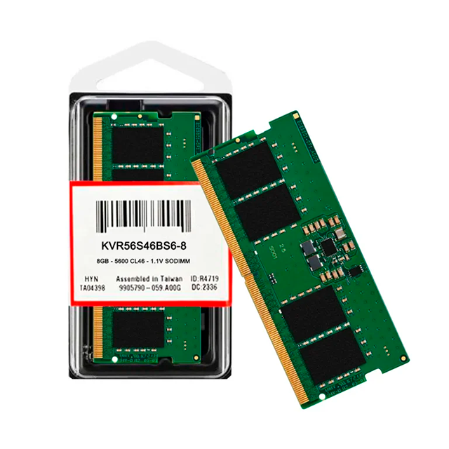 Memoria RAM Kingston ValueRAM, SO-DIMM 8GB, DDR5, 5600MHz, CL46 – KVR56S46BS6-8