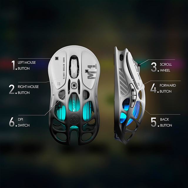 Mouse Gamer Inalámbrico GravaStar Mercury M1 Pro, 26,000 DPI, PAW3395, 2.4 GHz/Bluetooth/USB-C, RGB, Gradient Black – GRAVASTAR M1 PRO_GBLK