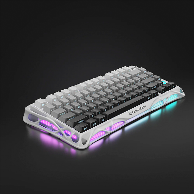 Teclado Mecánico Gamer GravaStar Mercury K1, 75%, inalámbrico, Gradient White – GS K1_GWHT