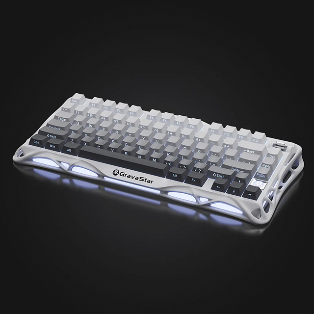 Teclado Mecánico Gamer GravaStar Mercury K1, 75%, inalámbrico, Gradient White – GS K1_GWHT