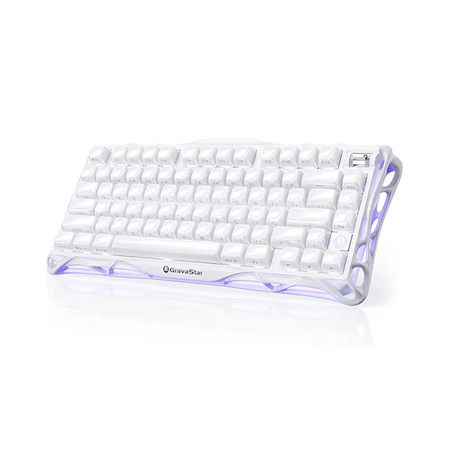 Teclado Mecánico Inalámbrico GravaStar Mercury K1 Opaline White, 75%, 79 Teclas, Switches Lineales, Bluetooth 5.0, 2.4 GHz, USB-C, RGB – GS K1_WHT
