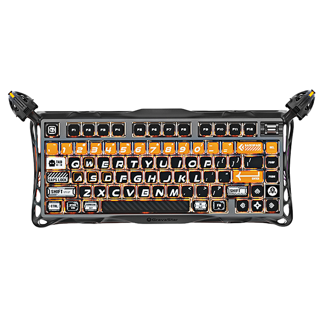 Teclado Mecánico Inalámbrico GravaStar Mercury K1 Pro CyberFlare, 75%, 79 Teclas, Hot-Swap, Bluetooth, 2.4 GHz, RGB, Aluminio – GS K1 PRO_BO_BLK