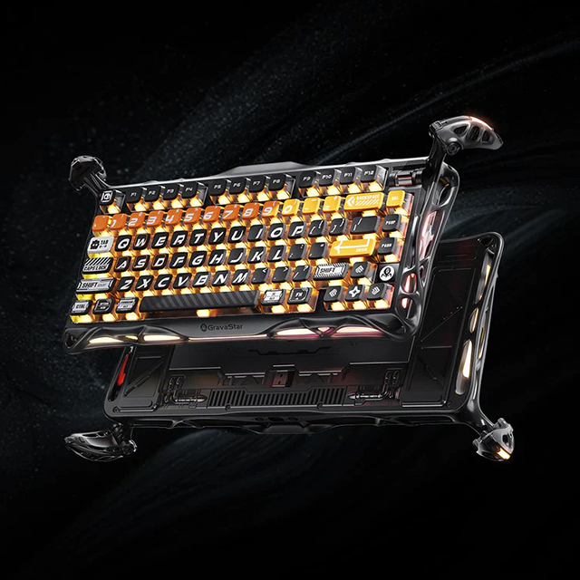 Teclado Mecánico Inalámbrico GravaStar Mercury K1 Pro CyberFlare, 75%, 79 Teclas, Hot-Swap, Bluetooth, 2.4 GHz, RGB, Aluminio – GS K1 PRO_BO_BLK