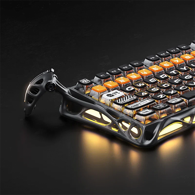 Teclado Mecánico Inalámbrico GravaStar Mercury K1 Pro CyberFlare, 75%, 79 Teclas, Hot-Swap, Bluetooth, 2.4 GHz, RGB, Aluminio – GS K1 PRO_BO_BLK
