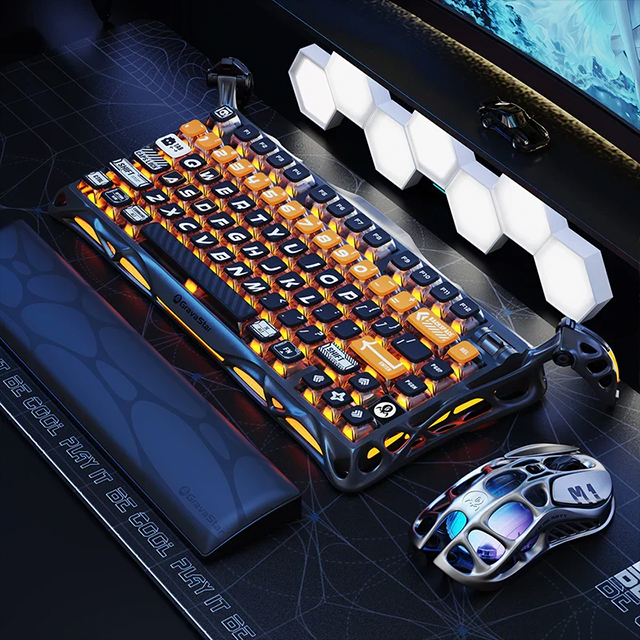 Teclado Mecánico Inalámbrico GravaStar Mercury K1 Pro CyberFlare, 75%, 79 Teclas, Hot-Swap, Bluetooth, 2.4 GHz, RGB, Aluminio – GS K1 PRO_BO_BLK