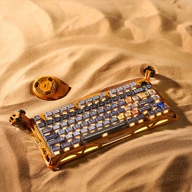 Teclado Mecánico Gamer GravaStar Mercury K1 Pro Special Edition, 75%, inalámbrico, Battle-Worn Yellow – GS K1 PRO_YLW