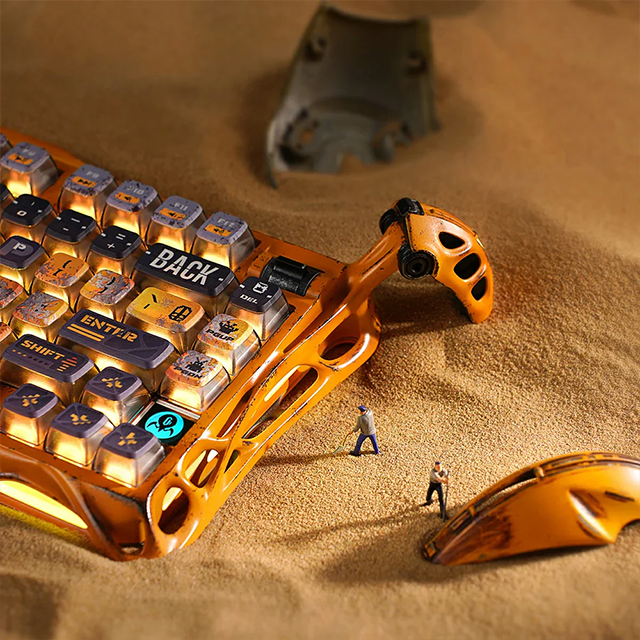 Teclado Mecánico Gamer GravaStar Mercury K1 Pro Special Edition, 75%, inalámbrico, Battle-Worn Yellow – GS K1 PRO_YLW