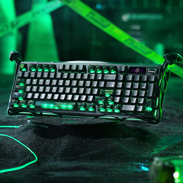 Teclado Mecánico Inalámbrico GravaStar Mercury K98 Pro Phantom Black, 98%, 98 Teclas, Pantalla TFT 1.65", 8000 Hz, Bluetooth 5.4, 2.4 GHz, RGB – GS K98 PRO_GM