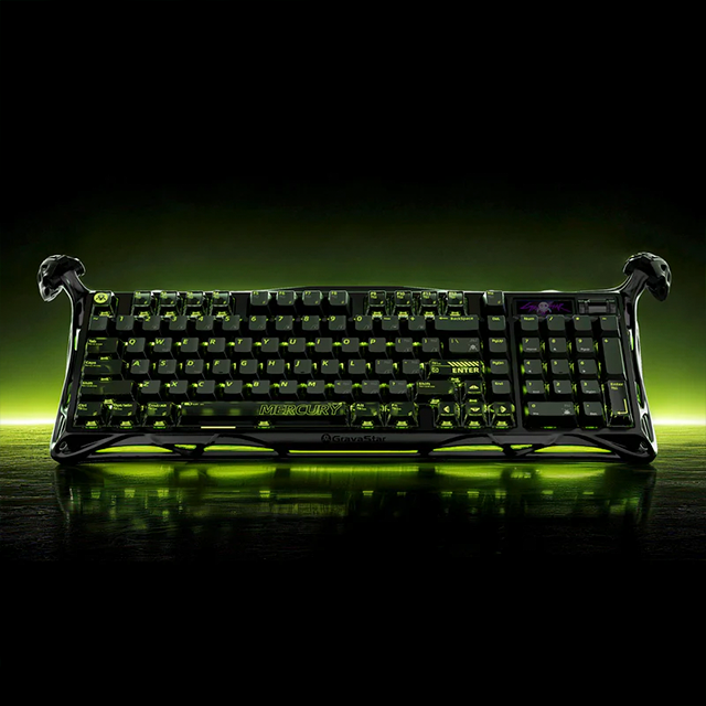 Teclado Mecánico Inalámbrico GravaStar Mercury K98 Pro Phantom Black, 98%, 98 Teclas, Pantalla TFT 1.65", 8000 Hz, Bluetooth 5.4, 2.4 GHz, RGB – GS K98 PRO_GM